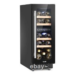 Baridi 17 Bottle Dual Zone Drinks Wine Cooler Fridge Touch Screen LED Black A