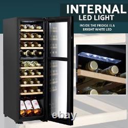 Baridi 18 Bottle Dual Zone Wine Cooler Fridge Digital Touch Screen Black DH89