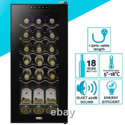 Baridi 18 Bottle Wine Cooler Fridge Digital Touch Screen Controls LED Light A