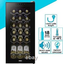 Baridi 18 Bottle Wine Cooler Fridge with Digital Touch Screen Controls & LED