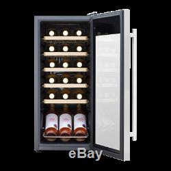 Baridi 18 Bottle Wine Cooler Fridge with Touch Screen Controls & LED Light, Low
