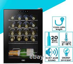 Baridi 20 Bottle Wine Cooler Fridge with Digital Touch Screen Controls & LED Lig