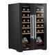 Baridi 24 Bottle Dual Zone Drinks Wine Cooler Fridge Touch Screen LED Black A