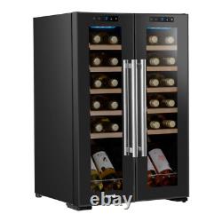 Baridi 24 Bottle Dual Zone Drinks Wine Cooler Fridge Touch Screen LED Black A