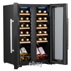 Baridi 24 Bottle Dual Zone Drinks Wine Cooler Fridge Touch Screen LED Black A