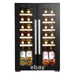 Baridi 24 Bottle Dual Zone Drinks Wine Cooler Fridge Touch Screen LED Black A