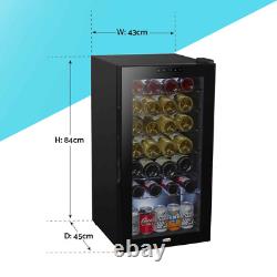 Baridi 28 Bottle Wine Cooler Fridge Digital Touch Screen Controls LED Light B