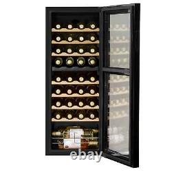 Baridi 36 Bottle Dual Zone Drinks Wine Cooler, Fridge, Touch Screen, LED, Black