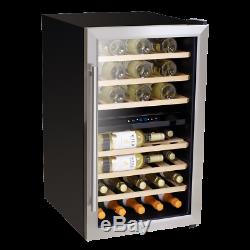 Baridi 43 Bottle Dual Zone Wine Cooler, Fridge, Touch Screen Controls, LED Sta