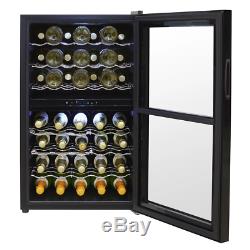 Baridi 43 Bottle Dual Zone Wine Cooler, Fridge, Touch Screen, LED, Black