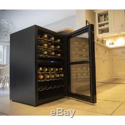 Baridi 43 Bottle Dual Zone Wine Cooler, Fridge, Touch Screen, LED, Black