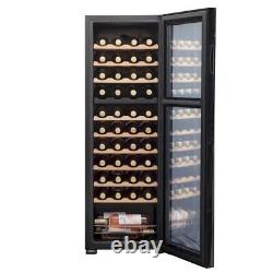 Baridi 44 Bottle Dual Zone Wine Cooler Touch Screen Wood Shelves LED Black DH92