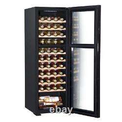 Baridi 44 Bottle Dual Zone Wine Cooler Touch Screen Wood Shelves LED Black DH92