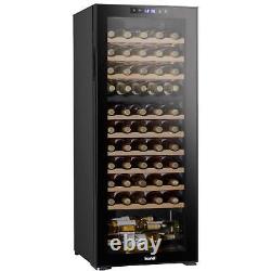 Baridi 55 Bottle Dual Zone Drinks Wine Cooler, Fridge, Touch Screen, LED, Black