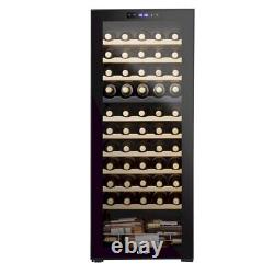 Baridi 55 Bottle Dual Zone Wine Cooler Touch Screen Wood Shelves LED Black DH93
