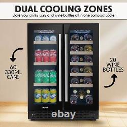 Baridi 60cm Dual zone Commercial Grade Wine Cooler 40 Bottle Under Counter Frees