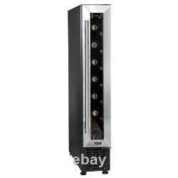 Baridi 7 Bottle 15cm Slim Wine Cooler Touchscreen Controls, Stainless Steel