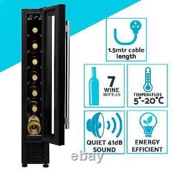 Baridi 7 Bottle 15cm Slim Wine Fridge Cooler, Digital Touch Controls, Black