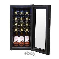 Baridi Black 15 Bottle Wine Fridge Cooler, 5-18°C Touch Controls & LED 345x685mm