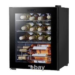 Baridi Black 16 Bottle Wine Fridge Cooler, 5-18°C Touch Controls & LED 430x560mm