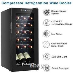 Baytocare 18-Bottle Compressor Wine Cooler Refrigerator Freestanding Compact