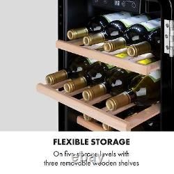 Beverage Cooler Wine Fridge Refrigerator 70L Retro 19 Bottle LED 3 Shelves Black