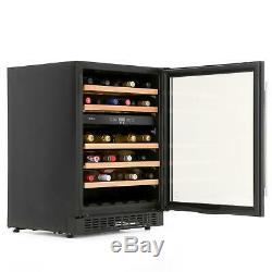 CDA FWC604BL 60cm Black Free Standing Under Counter LED 46 Bottle Wine Cooler