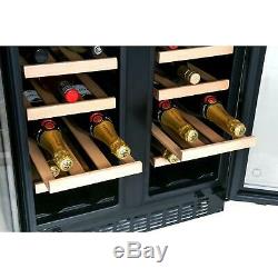 CDA FWC624BL 60cm Black Free Standing Under Counter LED 38 Bottle Wine Cooler