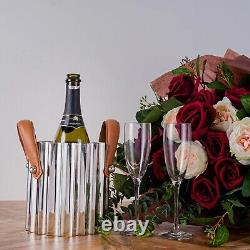 CHAMPAGNE ICE BUCKET wine Bottle Cooler metal fluted Vintage style Choose size