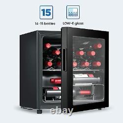 COMFEE' RCW46BG1(E) Table Top Wine Cooler Fridge, 46L Counter with14Bottles Black