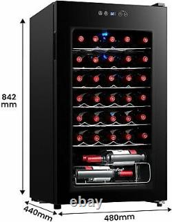 COMFEE' RCW96BG1(E) UnderCounter Wine Cooler Fridge 93L with Glass Door 34Bottle