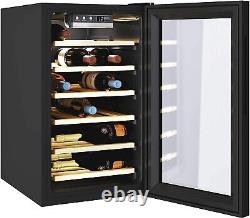 Candy CWC021ELSPK/N 21 Bottle Wine Cooler, 6 Wooden Shelves, Glass Door, LED