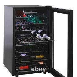 Candy CWC150UK/N 41 Bottle Wine Cooler, 8 Chrome Shelves, Glass Door, LED