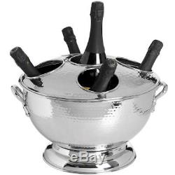 Champagne Wine Cooler Ice Bucket Metal Silver Bottle Holder Party