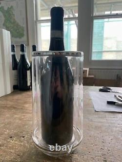 Clear Wine Bottle Cooler Plastic and chrome X 12