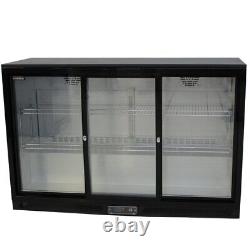 Commercial Triple 3 Door Bar Bottle Display Cooler Fridge Beer Pub Black Wine