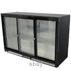 Commercial Triple 3 Door Bar Bottle Display Cooler Fridge Beer Pub Black Wine