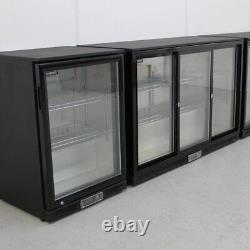 Commercial Triple 3 Door Bar Bottle Display Cooler Fridge Beer Pub Black Wine