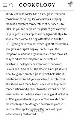 Cookology 60cm Wine Cooler 54 Bottle Capacity Brand New (No Door)
