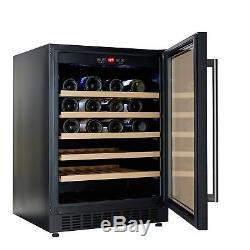 Cookology CWC600BK Black 60cm Wine Cooler 54 Bottle Undercounter Fridge