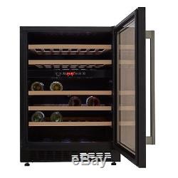 Cookology CWC605BK Black Undercounter 46 Bottle 60cm Two Zone Wine Cooler 5-20C