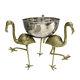 Culinary Concepts Flamingo Wine Bottle Cooler Punch Bowl Gold Finish