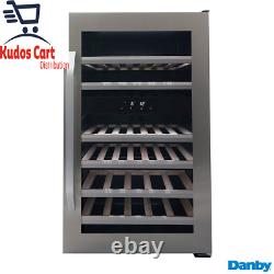 Danby 38 Bottle Freestanding Dual Zone Wine Cooler Drinks Fridge Stainless Steel