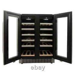 Danby 40 Bottle French Door Freestanding Dual Zone Wine Cooler DWC120KD1BSS