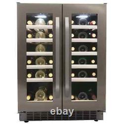 Danby 40 Bottle French Door Freestanding Dual Zone Wine Cooler DWC120KD1BSS