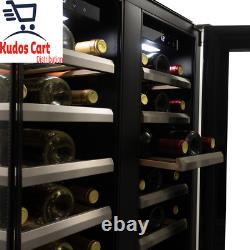 Danby 40 Bottle French Door Freestanding Dual Zone Wine Cooler Fridge Stainless