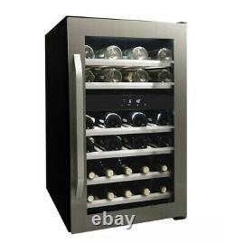 Danby DWC114KD1BSS, 38 Bottle Freestanding, Dual Zone Wine Cooler in Stainless