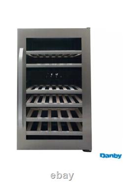 Danby DWC114KD1BSS 38 Bottle Freestanding, Dual Zone Wine Cooler in Stainless A+