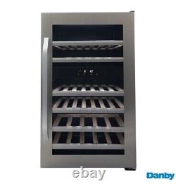 Danby DWC114KD1BSS, 38 Bottle Freestanding, Dual Zone Wine Cooler in Stainless S