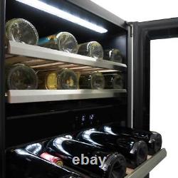 Danby DWC114KD1BSS, 38 Bottle Freestanding, Dual Zone Wine Cooler in Stainless S